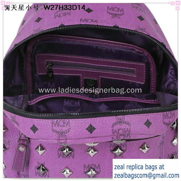 High Quality Replica Hot Sale MCM Stark Studded Small Backpack MC2089S Purple
